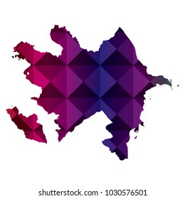 Azerbaijan map in geometric polygonal style. Abstract Polygon Map. Low Poly Color Rainbow Azerbaijan map of isolated.Vector Illustration EPS10.