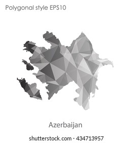 Azerbaijan map in geometric polygonal style.Abstract gems triangle,modern design background.Vector illustration EPS10