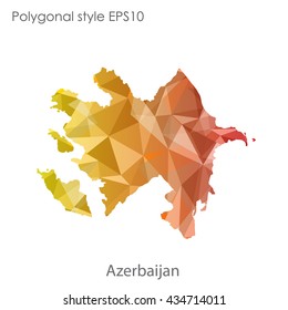 Azerbaijan map in geometric polygonal style.Abstract gems triangle,modern design background.Vector illustration EPS10