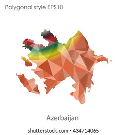 Azerbaijan map in geometric polygonal style.Abstract gems triangle,modern design background.Vector illustration EPS10