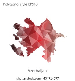 Azerbaijan map in geometric polygonal style.Abstract gems triangle,modern design background.Vector illustration EPS10