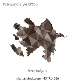 Azerbaijan map in geometric polygonal style.Abstract gems triangle,modern design background.Vector illustration EPS10