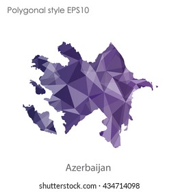 Azerbaijan map in geometric polygonal style.Abstract gems triangle,modern design background.Vector illustration EPS10