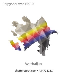 Azerbaijan map in geometric polygonal style.Abstract gems triangle,modern design background.Vector illustration EPS10