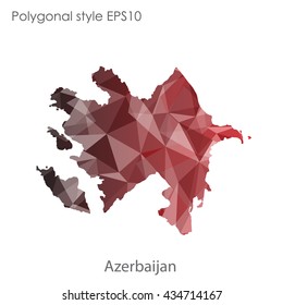 Azerbaijan map in geometric polygonal style.Abstract gems triangle,modern design background.Vector illustration EPS10