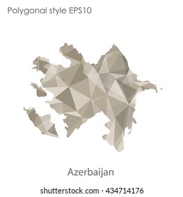 Azerbaijan map in geometric polygonal style.Abstract gems triangle,modern design background.Vector illustration EPS10