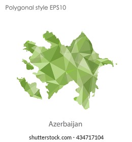 Azerbaijan map in geometric polygonal style.Abstract gems triangle,modern design background.Vector illustration EPS10