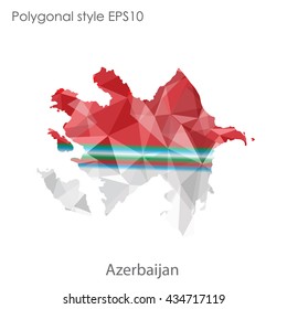 Azerbaijan map in geometric polygonal style.Abstract gems triangle,modern design background.Vector illustration EPS10