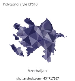 Azerbaijan map in geometric polygonal style.Abstract gems triangle,modern design background.Vector illustration EPS10