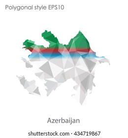 Azerbaijan map in geometric polygonal style.Abstract gems triangle,modern design background.Vector illustration EPS10