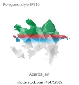 Azerbaijan map in geometric polygonal style.Abstract gems triangle,modern design background.Vector illustration EPS10