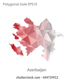 Azerbaijan map in geometric polygonal style.Abstract gems triangle,modern design background.Vector illustration EPS10