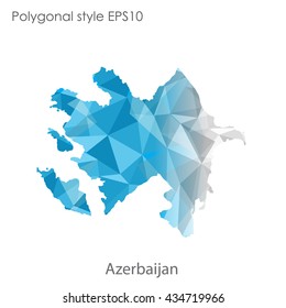 Azerbaijan map in geometric polygonal style.Abstract gems triangle,modern design background.Vector illustration EPS10
