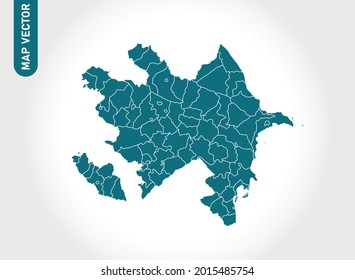 Azerbaijan map High Detailed on white background. Abstract design vector illustration eps 10