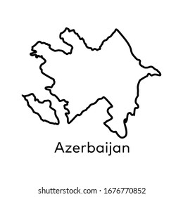 Azerbaijan map icon black vector illustration