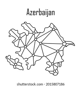 Azerbaijan map icon, vector illustration in black isolated on white background.