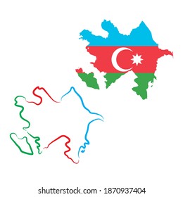 azerbaijan map icon vector.azerbaijan map sign on white background. azerbaijan map icon for web and app