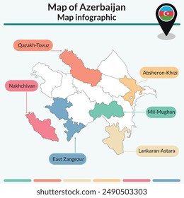 Aserbaidschan Karte Infografik. Karte von Aserbaidschan Infografik.