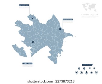 Azerbaijan map of infographic blue Navigator pin location checking communication information plan position.