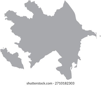 Azerbaijan Map Isolated Silhouette Grey Vector Map Editable