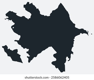Azerbaijan map. Just a simple border map. Shape of the country. Flat blank Azerbaijan outline. Vector boundary illustration.