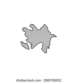 Azerbaijan Map on white background-vector thin line icon. Free Vector