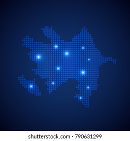 Azerbaijan map page symbol for your web site design Azerbaijan map logo, app, UI. Wire frame 3D mesh polygonal network line, design sphere, dot and structure. Azerbaijan map.vector illustration eps 10
