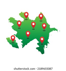 Azerbaijan Map with pin location