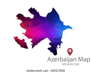 azerbaijan map polygon colorful vector eps10