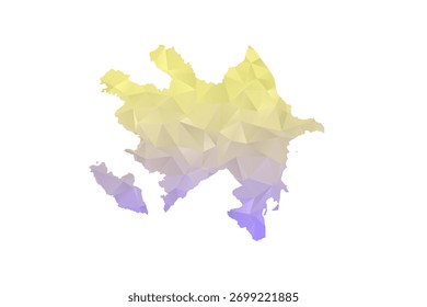 Azerbaijan Map - Polygon Style Vector Illustration in Yellow and Lavender Gradient, Low Poly Geometric Design, Isolated on White Background for Infographics and Projects