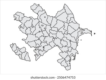 Azerbaijan Map Quick Silver Color Background white
