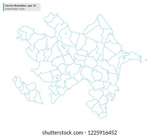 Azerbaijan Outline Map Detailed Isolated Vector Stock Vector Royalty   Azerbaijan Map Regions Vector Line 260nw 1225916452 