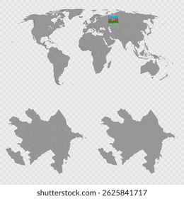 Mapa do Azerbaijão com localização mundial.
