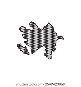 Ícone do símbolo do mapa do Azerbaijão design vetor ilustração