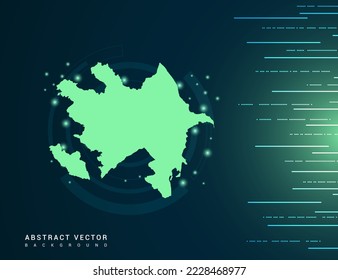 Azerbaijan map of technology green futuristic Background vector.