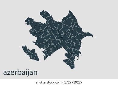 vector mapa azerbaiyano, ilustración vector de diseño abstracto Eps 10. Color de la marina. Alto detalle sobre el fondo blanco.