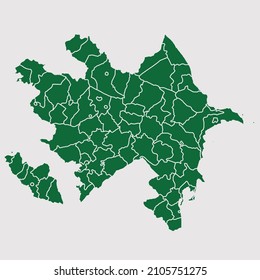 Azerbaijan map vector, Abstract design vector illustration Eps 10. Green color palette color. High Detailed on white background.