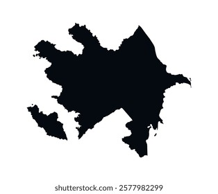 Azerbaijan Map vector icon. Map of Azerbaijan Black Silhouette.