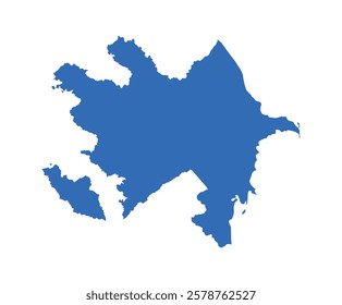 Azerbaijan Map vector icon. Minimalistic Colorful Map of Azerbaijan.
