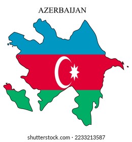 Aserbaidschan Karte, Vektorgrafik. Weltwirtschaft. Berühmtes Land. Osteuropa. Westasien.
