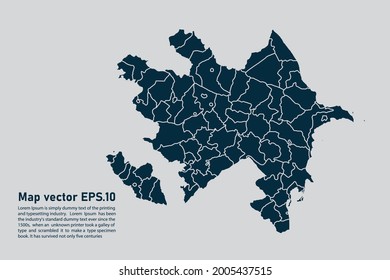 Mapa vectorial de Azerbaiyán. aislado en fondo gris claro