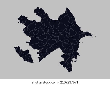 Azerbaijan map vector, Isolated on gray background