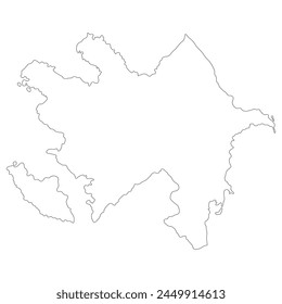 Azerbaijan map. Map of Azerbaijan in white color