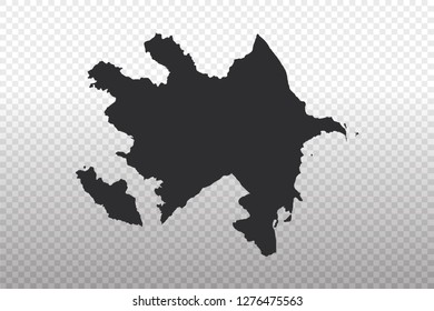 Azerbaijan Map - World Map International vector template isolated on transparent background - Vector illustration eps 10