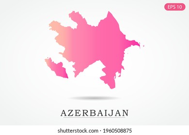 Azerbaijan Map - World Map International vector template with Pink gradient color isolated on white background - Vector illustration eps 10