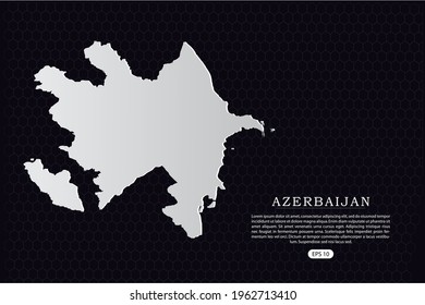 Azerbaijan Map - World Map International vector template with White Color isolated on hexagon background - Vector illustration eps 10