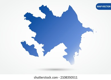 Azerbaijan Map - World Map International vector template with Blue gradient color isolated on white background for design, education, website, infographic - Vector illustration eps 10