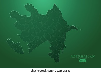 Azerbaijan Map - World Map International vector template with High detailed and Green gradient color isolated on green background for design, infographic - Vector illustration eps 10