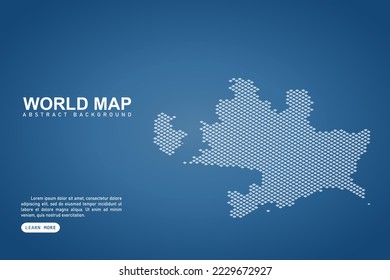 Mapa de Azerbaiyán - Mapa mundial de la plantilla vectorial internacional con píxeles isométricos superior y blanco, rejilla, grunge, estilo de medio tono aislado en fondo azul para el diseño, web - Ilustración vectorial eps 10