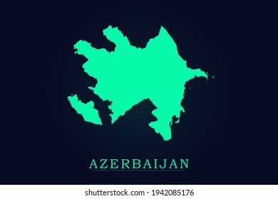 Azerbaijan Map - World map vector template with green color gradient isolated on dark background - Vector illustration eps 10